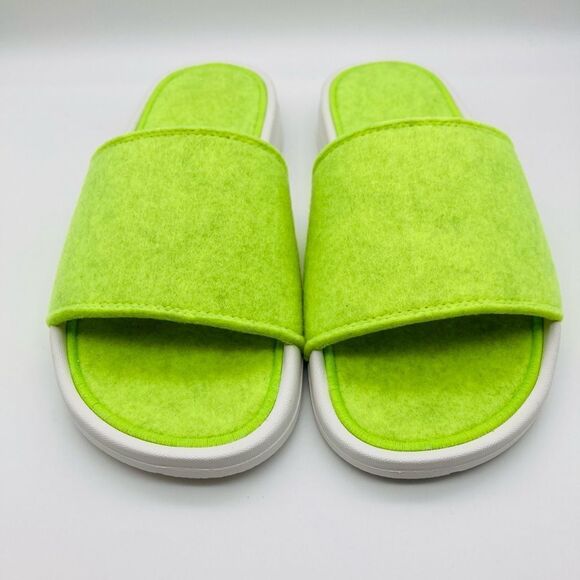 NWT FitFlop Iqushion Felt Slides Electric Yellow SZ 8 - Picture 2 of 8